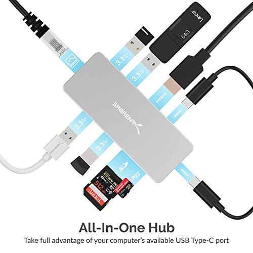 Sabrent Hub Usb C Adaptador En A Hdmi K Hz Con Ethernet