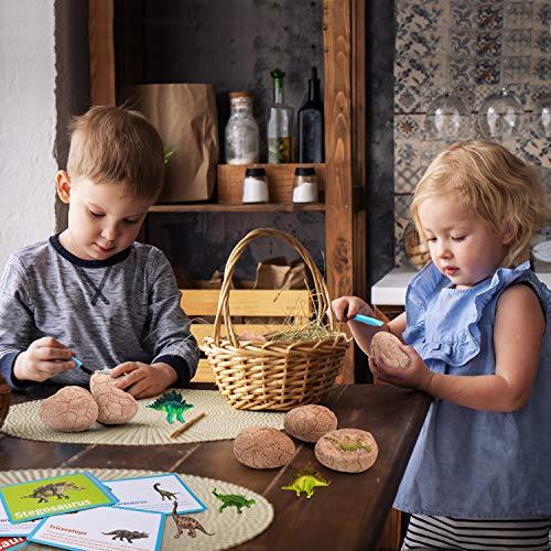 12 Huevos Dinosaurio Con Kit De Excavación – Juguete Arqueológico Con Martillo Y Cepillo Para Niños +5 Años, Regalo Educativo