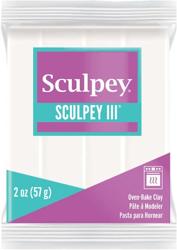 Polyform Sculpey III Polymer Oven-Bake Clay, White, Non Toxic, 2 oz. bar, Great for modeling, sculpting, holiday, DIY, mixed media and school projects.Great for kids  beginners! - Tamaño 2 oz White