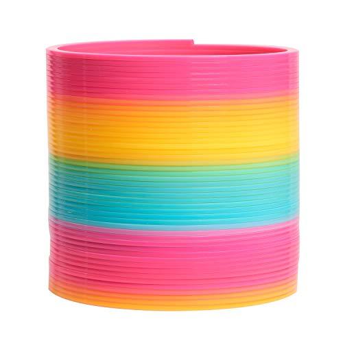 Jual LONG SLINKY TOYS RAINBOW COLOR Mainan Anak Per Fidget Warna Spring D 9cm Glitter - Foto 9