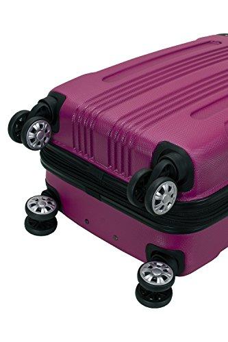 Rockland London Hardside Spinner Wheel Luggage, Magenta, CarryOn 20