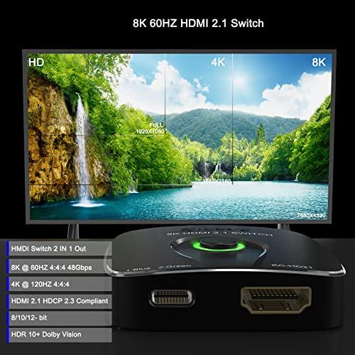 Conmutador HDMI 2.1, Conmutador HDMI 8K, Conmutador Ultra HD 4K a 120 Hz Salida  2 en