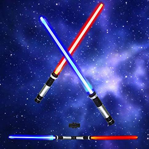 Sable de luz LED de Star Wars, espada láser que cambia de color, se puede  empalmar, doble espada, accesorios de rendimiento para fiestas y  festivales, regalo para niños