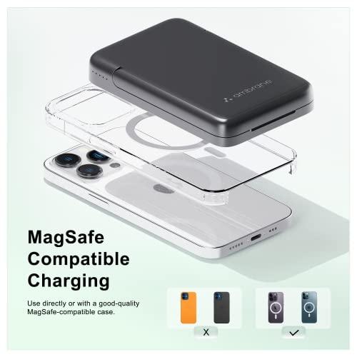 Ambrane 10000 mah Wireless Power Bank for iPhone 12 Above, 22