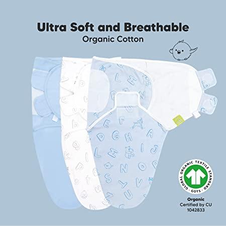 KeaBabies Paquete de 3 sacos de dormir orgánicos para bebé, saco de  envolver para recién nacido, pañales ergonómicos para bebés de 0 a 3 meses
