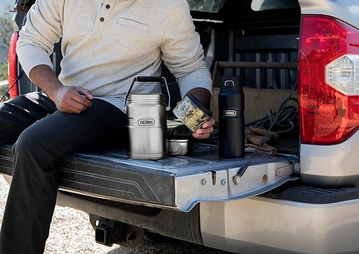 THERMOS Stainless King VacuumInsulated Food Jar with 2 Storage