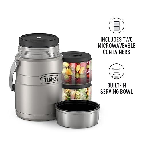 THERMOS Stainless King VacuumInsulated Food Jar with 2 Storage