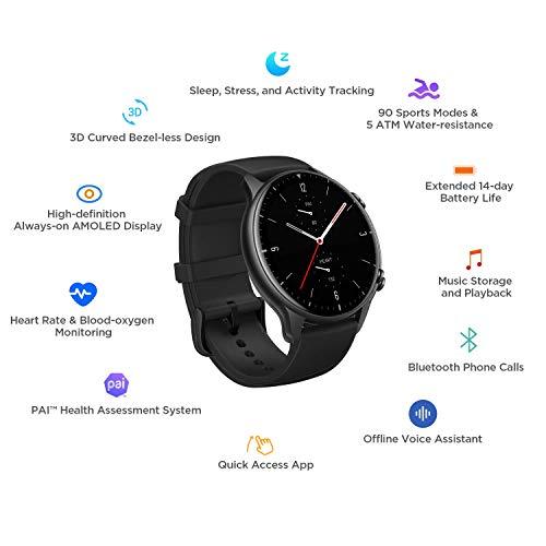 Reloj inteligente Amazfit GTR 2 para hombre, Android y iPhone, batería de  14 días de duración, Alexa integrada, reloj de actividad física con GPS,  llamada Bluetooth, 90 modos deportivos, rastreador de frecuencia