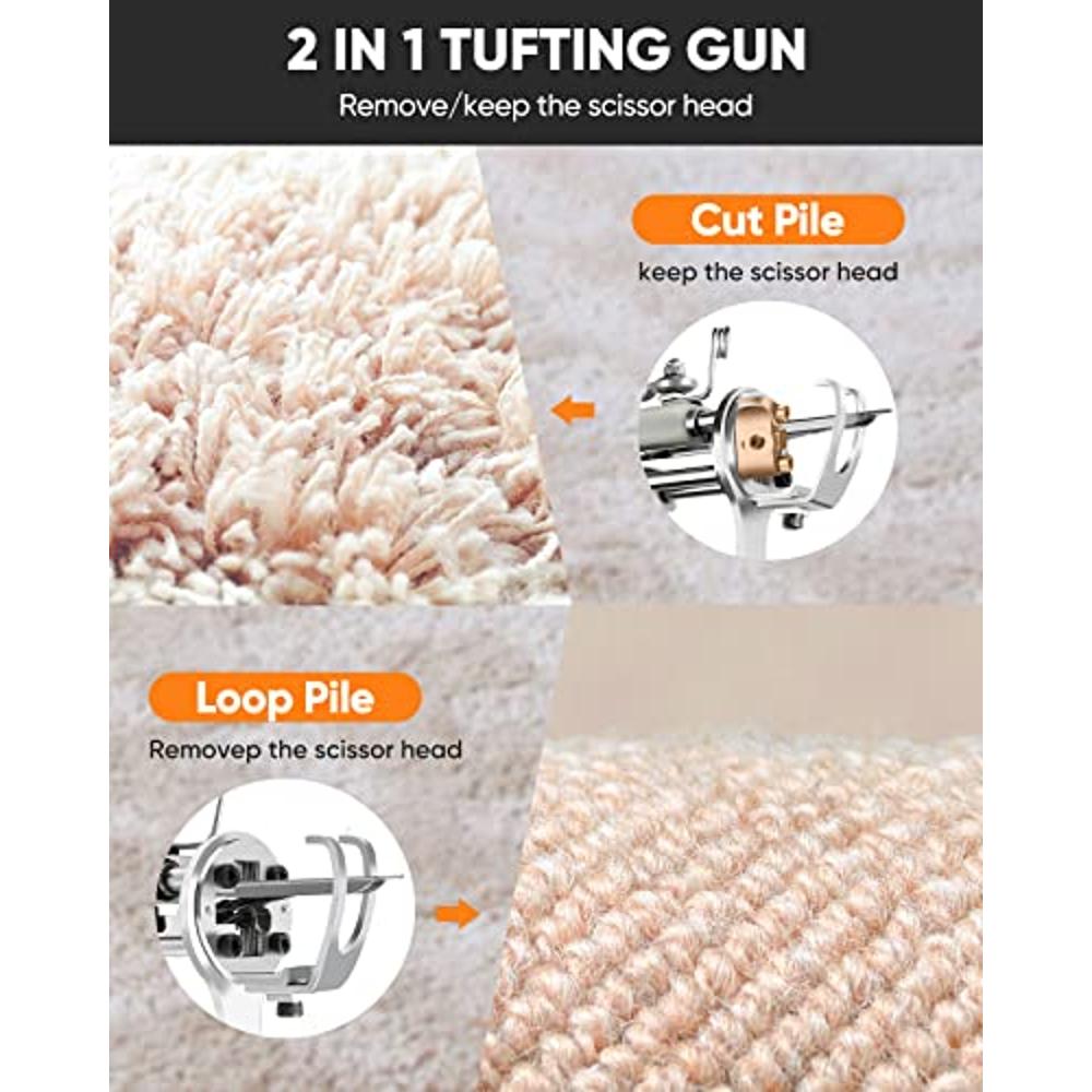 2023 Rug Tufting Gun with Carpet Trimmer Kit -  BESGEER-Rug-Tuft-Gun-with-Tufting-Shears, 2 in 1 Cut & Loop Pile Carpet Gun  and Carving Clippers, Carpet Gun Machine kit for Beginners(Maya Blue) -  Coupon Codes