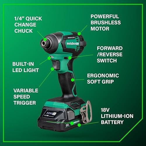 Metabo HPT 18V MultiVolt™ Cordless Brushless Driver Drill Impact Driver