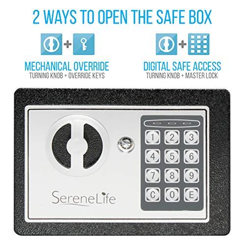 SereneLife - Caja de seguridad, caja fuerte, caja de dinero, cajas de  seguridad para el hogar, digital, de aleación de acero, incluye llaves
