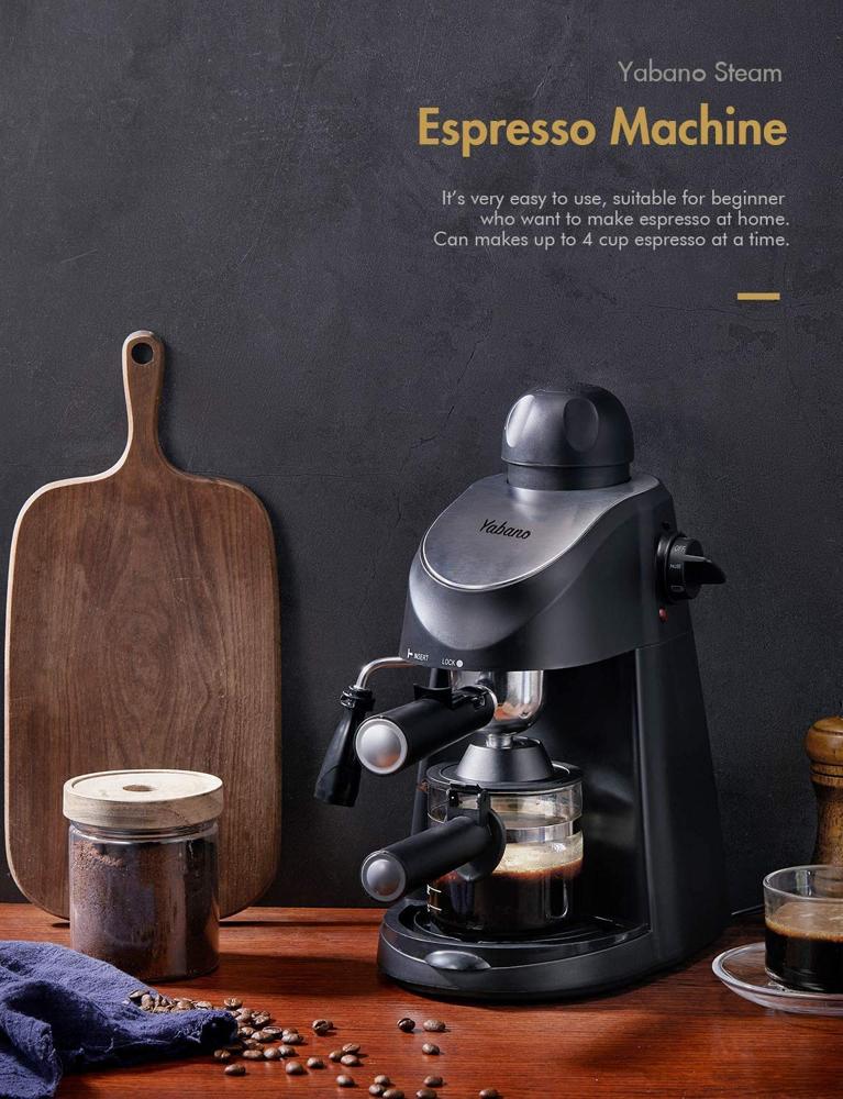 Yabano Glaskaraffe Für 3,5 Bar Espressomaschine – 4 Tassen, Mit Griff