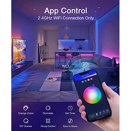 Smart LED Strip Lights, 32.8ft WiFi LED Lights Strip Compatible with Alexa  and Google Home, 16 Million RGB Color Changing Lights, Music Sync , App  Control for Bedroom Ceiling Party : Precio Guatemala