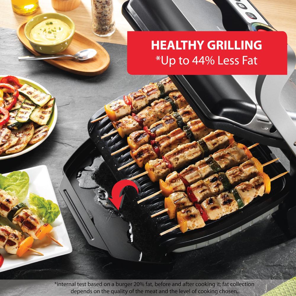 TFal OptiGrill Stainless Steel Electric Grill 4 Servings 6 Intelligent