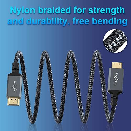 Twozoh Cable Mini Hdmi A Hdmi De Pie Paquete De Hdmi Trenzado De Nailon A Mini Hdmi