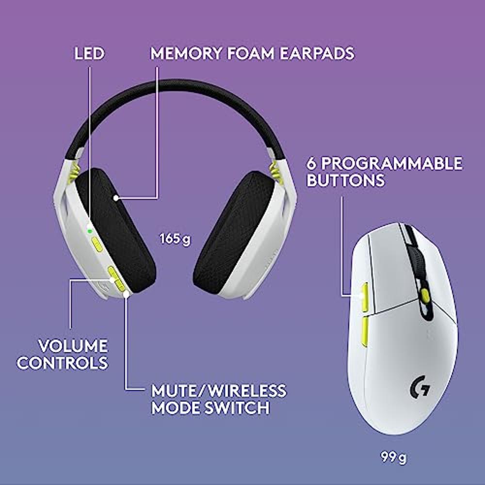 Rech Gamer Guatemala - Logitech G435 Lightspeed Wireless Gaming Headset -  Blanco-Lila  Los  auriculares inalámbricos para juegos Logitech G435 Lightspeed son unos  auriculares de alto rendimiento que