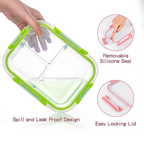 Urban Green Contenedores De Vidrio Con Tapas De Madera, Juego De 4