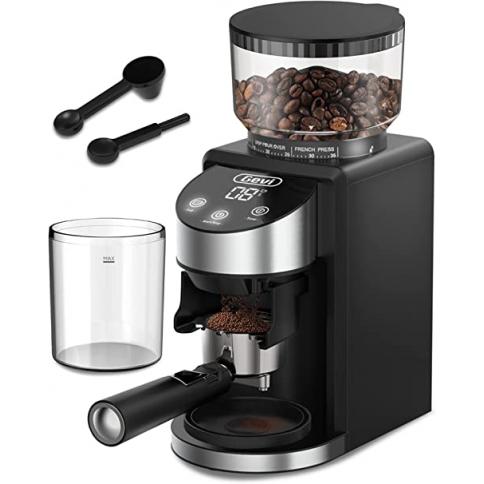 Molinillo de café eléctrico 2.0, café automático de rebabas planas para  prensa francesa, café por goteo y expreso, molino de rebabas ajustable con  16