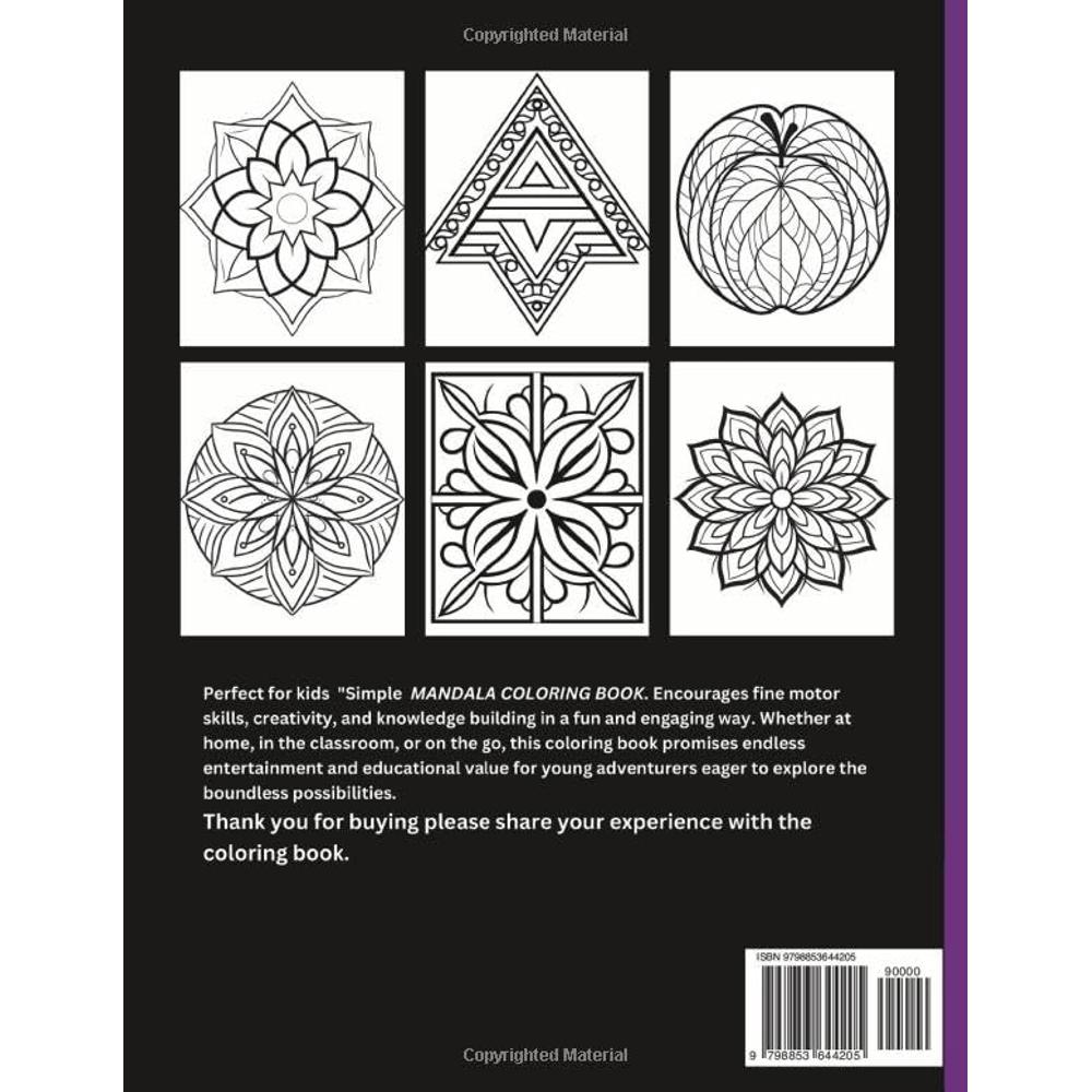 Mandalas para niños: Libro para colorear con patrones simples de