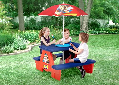 Delta Children 4 Seat Activity Picnic Table with Umbrella and Lego ...