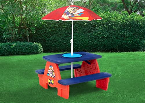 Delta Children 4 Seat Activity Picnic Table with Umbrella and Lego ...