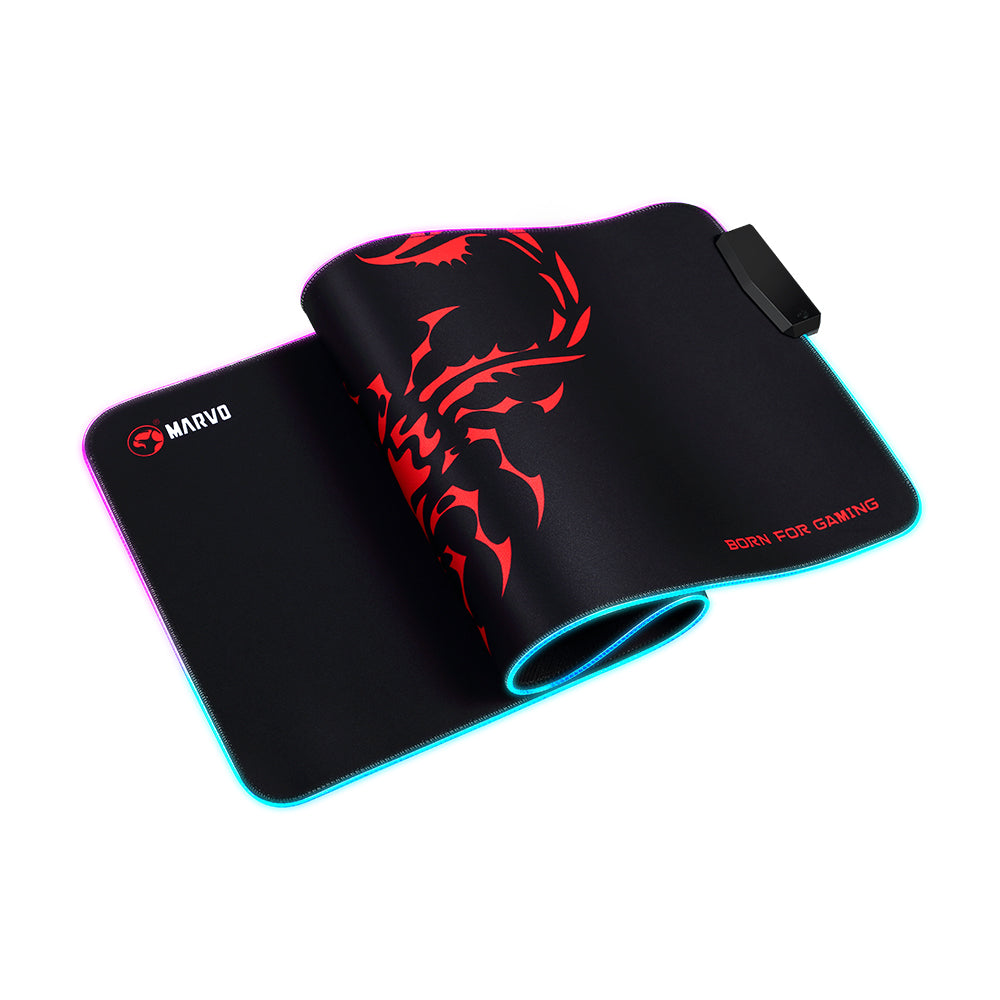 Mouse Pad Marvo Gaming Usb 4 Puerto Rgb Negro Mg011 Xl 80X30X.04Cm