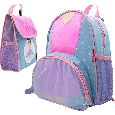 Mochila rosa brillante para niñas, bolso escolar de viaje con