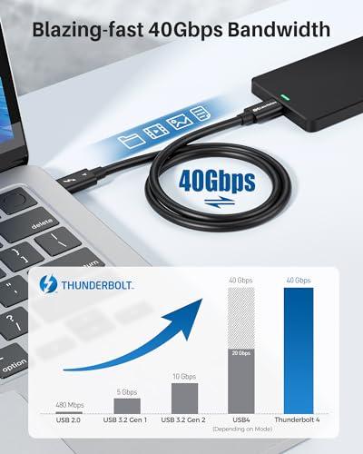Cable Matters [Intel Certified] Thunderbolt 4 Cable USBC 8K Video