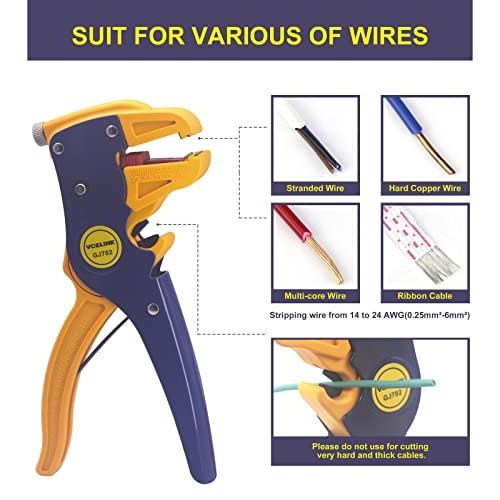Alicate Automático Para Pelar Cables - 3 Mordazas, Fácil De Usar Para Cables De 22 A 10 AWG
