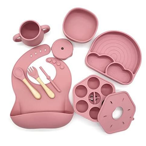  Rayshie Baby Led Weaning Supplies,Baby Utensils 6-12 Months,  BLW Utensils,Silicone Bib,Toddler Bowl,Straw Cup,Suction Divided Baby  Plate,Fork&Spoon,Baby Eating Supplies,Baby Gifts (RS-FDs-Olive-22-03) : Baby