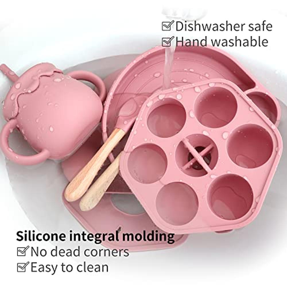 Rayshie Silicone Baby Feeding Supplies 6 in 1 Baby Dishes Baby