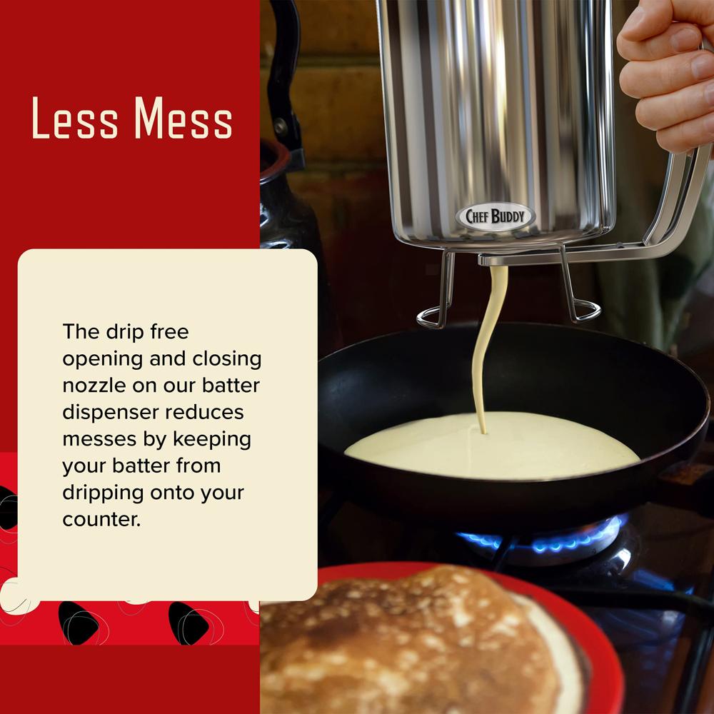 Chef Buddy AF031006 Pancake Batter Dispenser, 24 oz, Stainless Steel Precio Guatemala