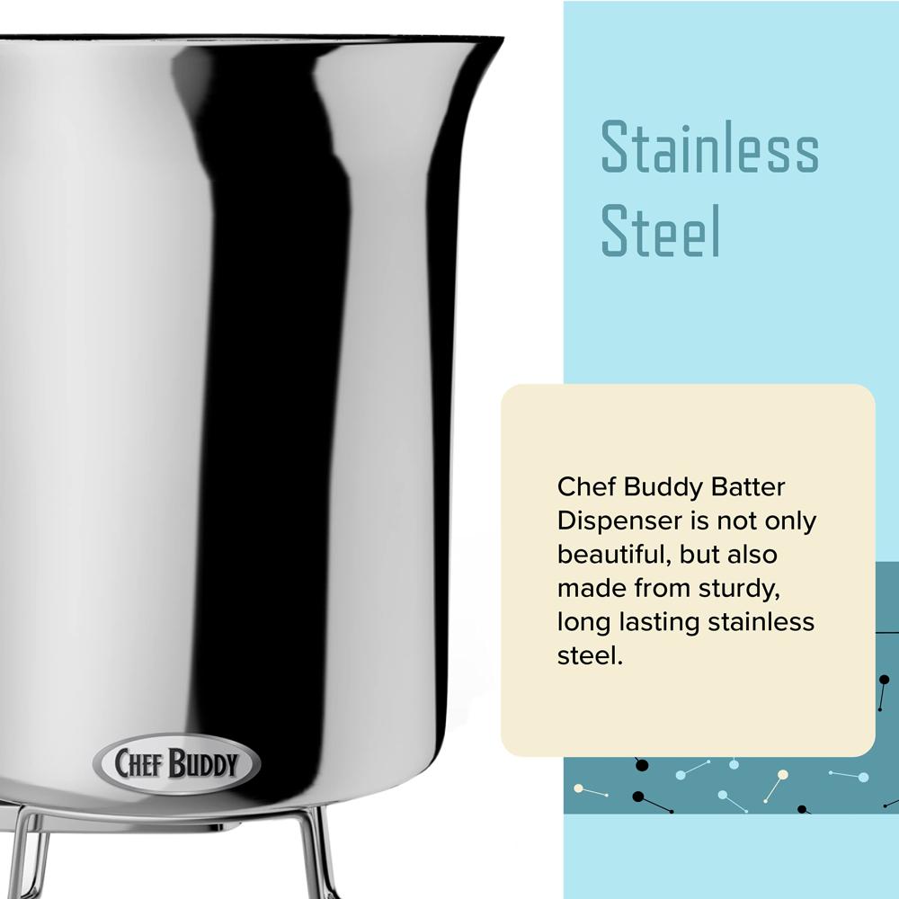 Chef Buddy AF031006 Pancake Batter Dispenser, 24 oz, Stainless Steel Precio Guatemala