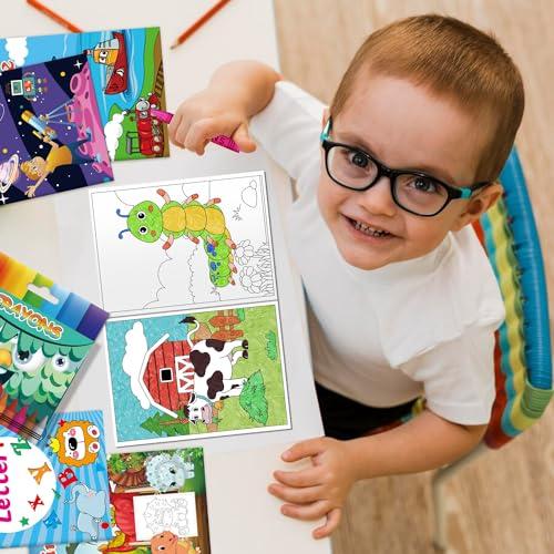 24 libros para colorear a granel para edades de 4 a 8 años – Varios libros  de actividades con licencia para niños y niñas. El paquete incluye libros