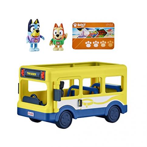 Lindo vehículo de juguete y figuras de autobús con dos figuras de 2.5  pulgadas