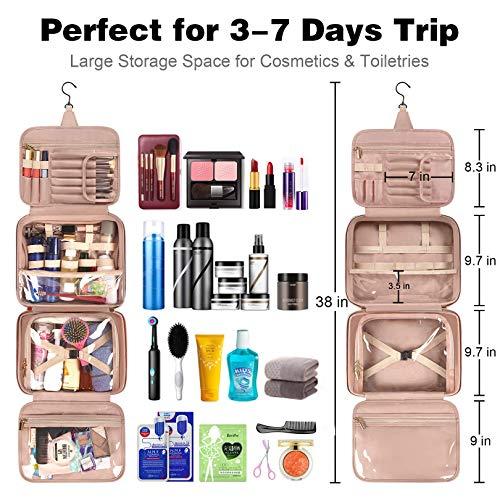 Katadem Travel Makeup Bag,Large Opening Makeup Bag,Portable Makeup Bag  Opens Flat for Easy Access, Toiletry Bag,PU Leather Makeup Bag,Large  Cosmetic