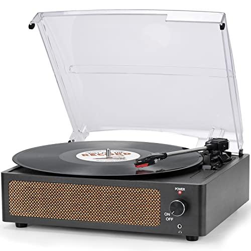 Reproductor de discos de vinilo con altavoz Tocadiscos vintage