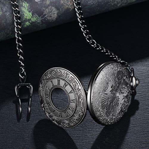  OIFMKC Reloj de bolsillo antiguo retro con números romanos,  reloj de bolsillo de cuarzo, collar de plata y oro, reloj colgante para  hombres y mujeres, cadena plateada de 11.8 in 