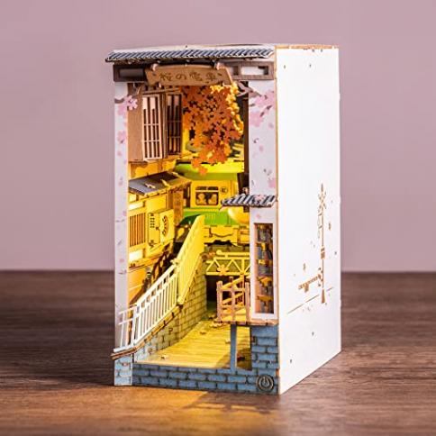 Rolife DIY Book Nook Kits Sakura Densya, 3D Wooden Puzzles
