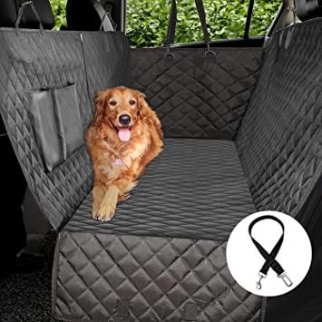  PAWBEE Fundas de asiento de coche para perro, antideslizante, a  prueba de arañazos, funda de asiento trasero impermeable para mascotas,  SUV, camión, hamaca de coche con ventana de malla frontal, fundas