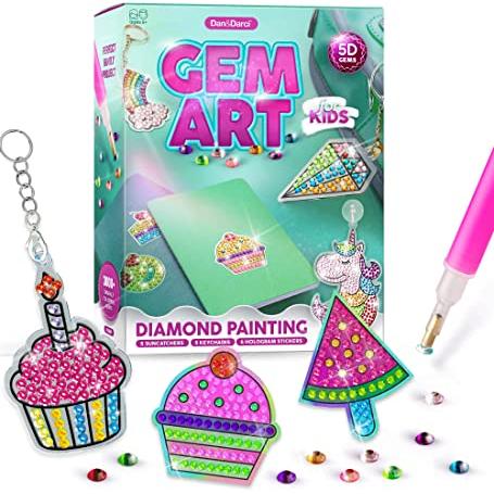 Arte de gemas, kit de pintura de diamantes para niños, gemas 5D grandes,  artes y manualidades