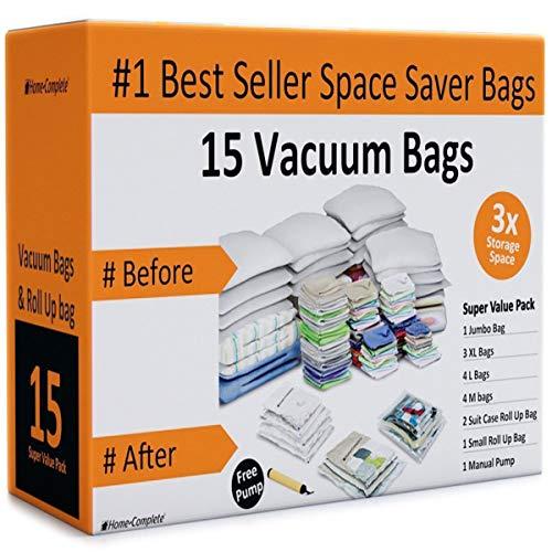 Premium Travel Storage Compression Bags for Clothes |8 Pack 4L 4M|  Zippered, Roll Up, Space-Saving - No Vacuum Luggage Accessories |  Heavy-Duty