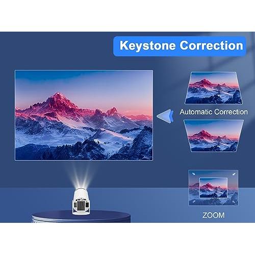 Mini Projector, Magcubic HY300 Auto Keystone Correction Portable Projector,  4K/ 200 ANSI Smart Projector with 2.4/5G WiFi, BT 5.0, 130 Inch Screen, 180  Degree Flip, Round Design, Home Video Projector : : Electronics