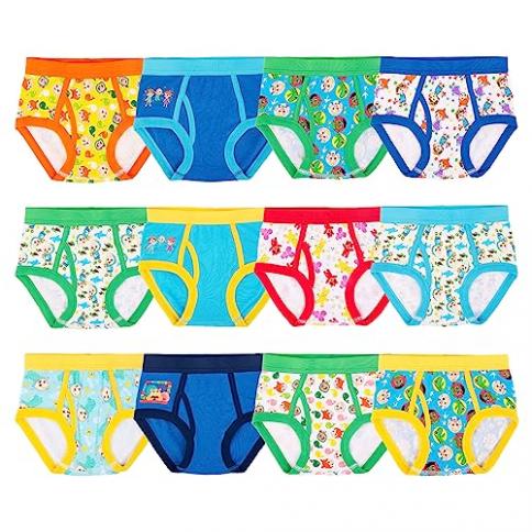 Coco Melon Girls'  Exclusive 10-Pack 100% Combed Cotton Underwear in  Sizes 18m, 2/3t and 4t