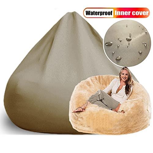 Housse Pouf Géant 3-en-1 Simili Cuir Noir - Ultra Douce, Lavable, Sans Remplissage, Idéal Salon Gaming Cinéma