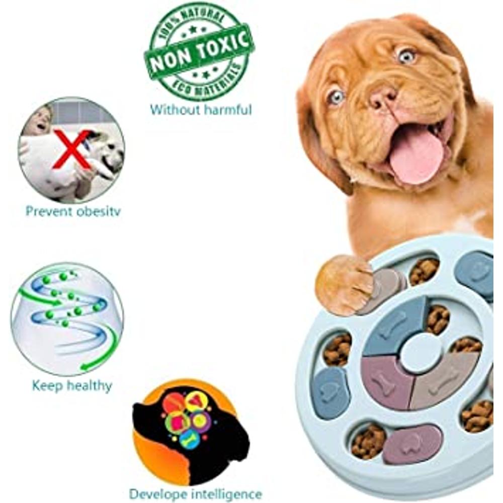  Juguete interactivo para perros, bandeja de comida lenta,  suministros de entrenamiento para cachorros, juguetes interactivos para  entrenamiento de coeficiente intelectual y estimulante mental, estimulación  mental como regalo para cachorros