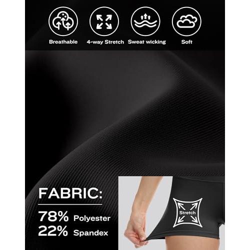 CHRLEISURE High Waisted Spandex Biker Shorts, Workout Booty Soft Yoga  Shorts for Women