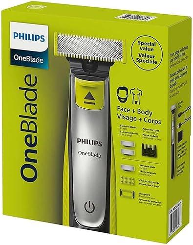 Philips Shaver OneBlade Face+Body, Trims, Edges, and Shaves Any Length