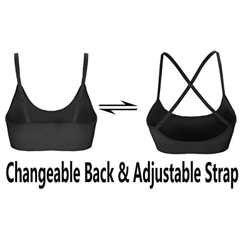 Akamc Womens Removable Padded Sports Bras Medium Support Workout Yoga Bra 3 Packgreyblack 