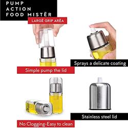 DWËLLZA KITCHEN Olive Oil Dispenser Bottle For Kitchen Set 6 oz Sprayer For Cooking and Glass 17 Oz. Cooking Pour Dispenser With Measurements for Cooking, Airfryer, Salad  BBQ - Color Silver - Black